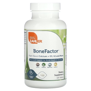 Zahler, BoneFactor, растительный кальций, витамины D3 и K2, 120 таблеток (Товар снят с продажи) 