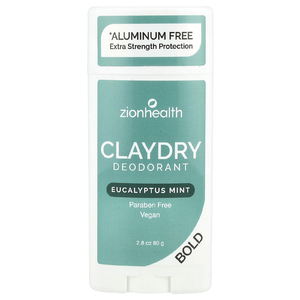 Zion Health, Bold, ClayDry, дезодорант, эвкалипт и мята, 80 г (2,8 унции)