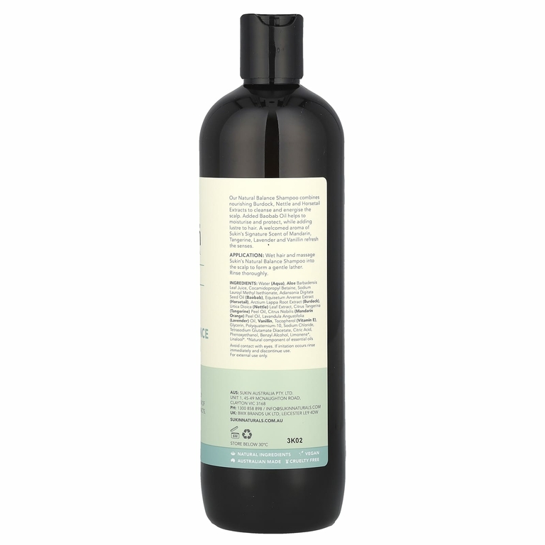 Sukin, Шампунь Natural Balance, для нормальных волос, 500 мл (16,9 жидк. Унции)