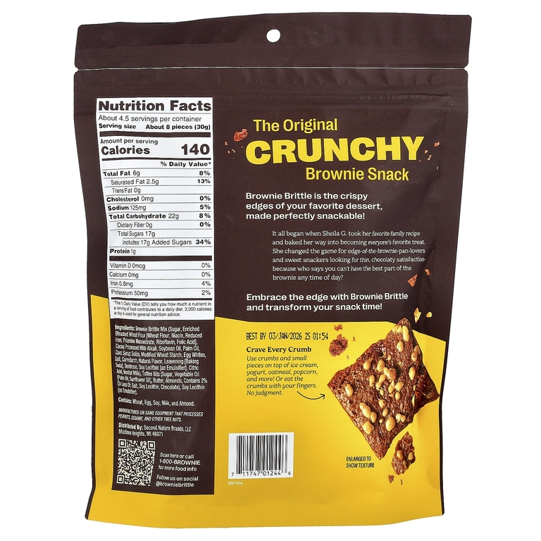 Sheila G's, Brownie Brittle®, хрустящая ириска, 142 г (5 унций)