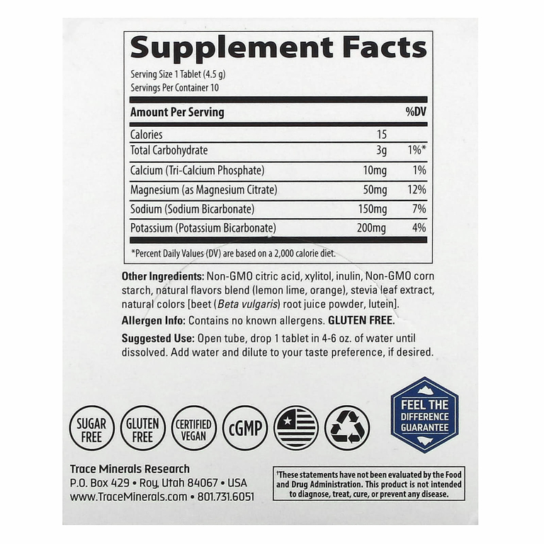 Trace, TM Sport, Max-Hydrate Endurance, шипучие таблетки для пополнения электролитов, со вкусом цитрусовых, 8 туб, по 10 таблеток в каждой