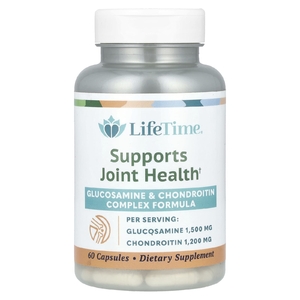 LifeTime Vitamins, Комплексная формула глюкозамина и хондроитина, 60 капсул