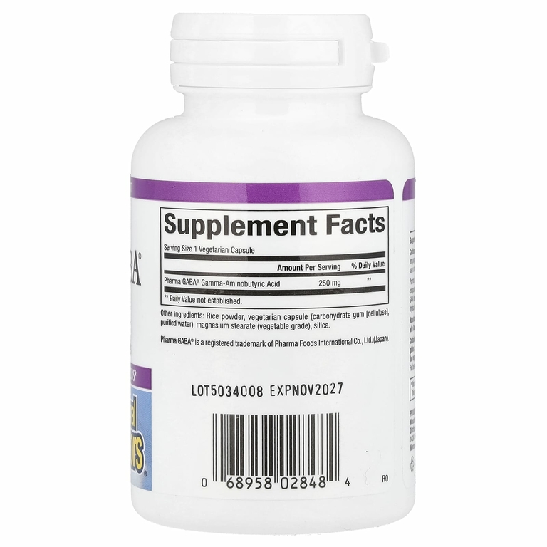 Natural Factors, Stress-Relax, Pharma GABA, 250 мг, 60 вегетарианских капсул
