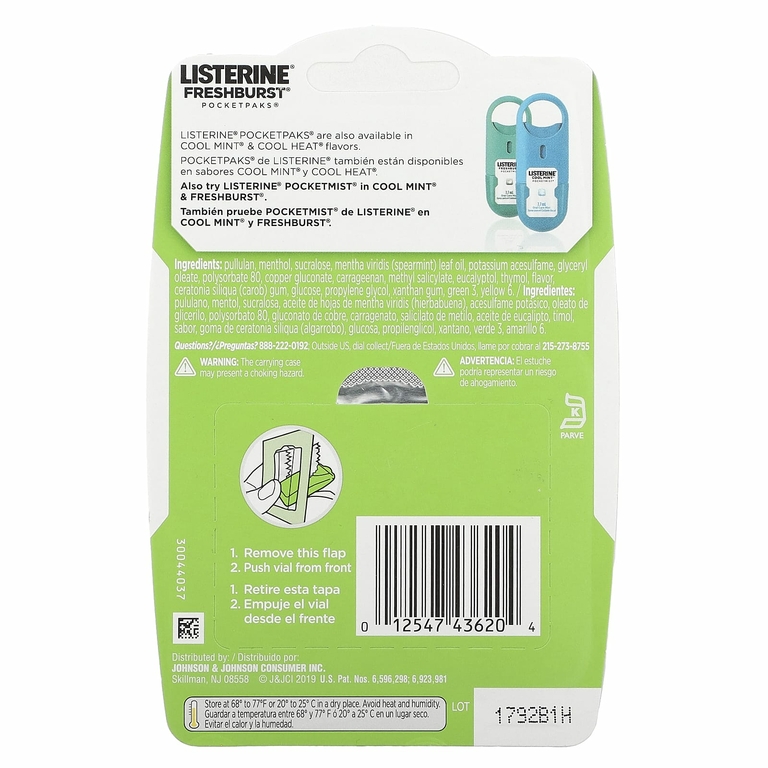 Listerine, Pocketpaks, Fresh Burst, 3 шт., По 24 шт. (Товар снят с продажи) 