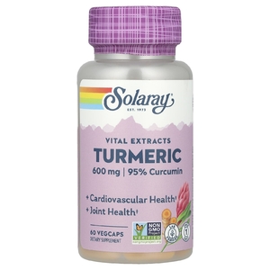 Solaray, Vital Extracts, куркума, 600 мг, 60 растительных капсул