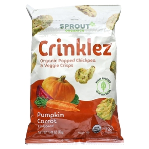 Sprout Organics, Crinklez, снек из нута и овощей, для малышей от 12 месяцев, тыква и морковь, 42 г (1,48 унции) (Товар снят с продажи) 