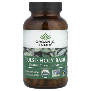 Organic India, тулси (базилик священный), 180 растительных капсул