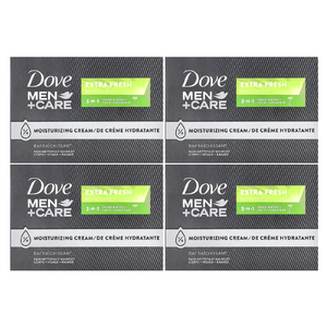 Dove, Men+Care, кусковое мыло 3-N-1, экстрасвежесть, 4 шт. по 106 г (3,75 унции)