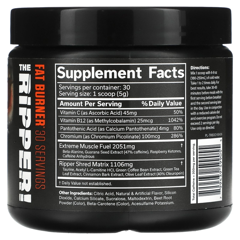 JNX Sports, The Ripped, сжигатель жира, красный апельсин, 153 г (5,4 унции)