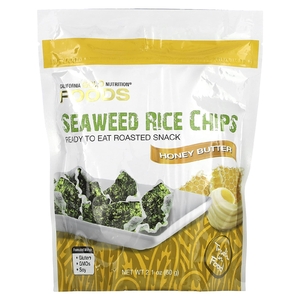California Gold Nutrition, рисовые чипсы с водорослями, со вкусом меда и сливочного масла, 60 г (2,1 унции) (Товар снят с продажи) 