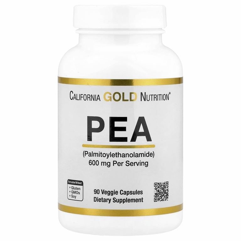 California Gold Nutrition, ПЭА (пальмитоилэтаноламид), 90 вегетарианских капсул (300 мг в 1 капсуле)