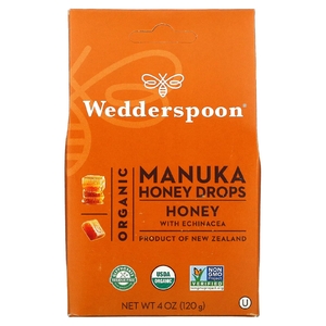Wedderspoon, органические леденцы с мёдом манука, мёд с эхинацеей, 120 г (4 унции)