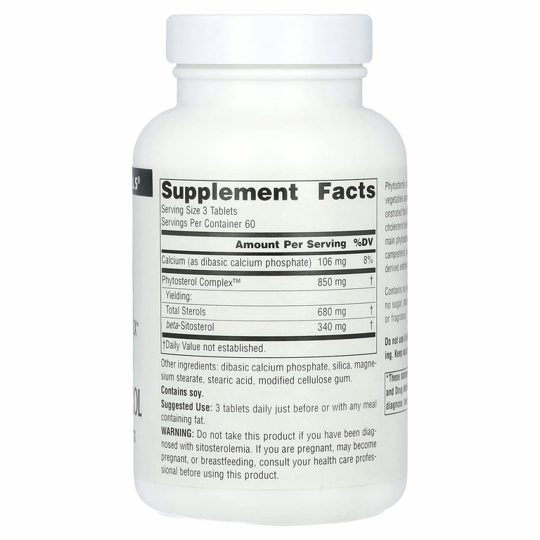 Source Naturals, комплекс фитостеролов с бета-ситостеролом, 340 мг, 180 таблеток (113 мг в 1 таблетке)